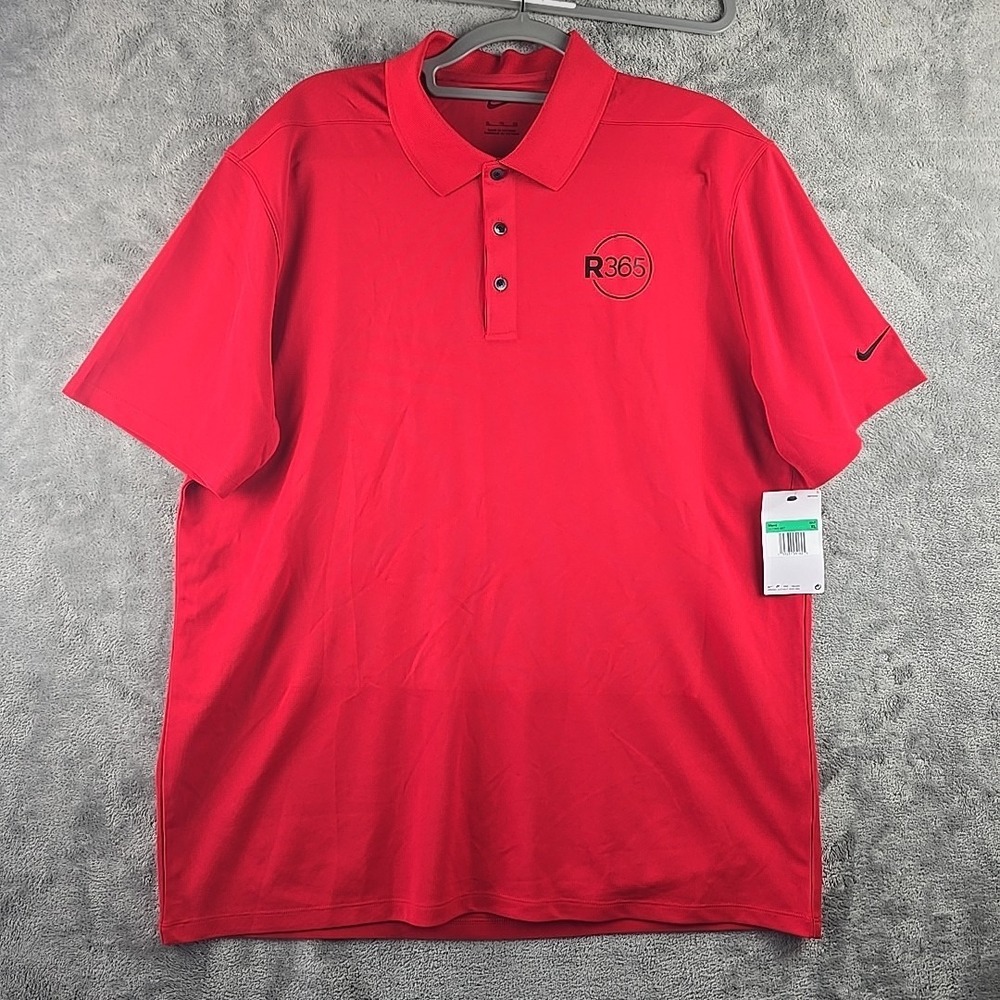 Nike Golf Polo Shirt Mens XL Red Restaurant‎ 365 Logo Performance NWT